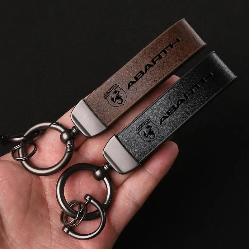 Fiat Abarth Leather Keychain