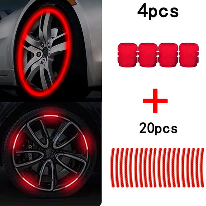 Luminous Valve Caps and Stickers for Wheels