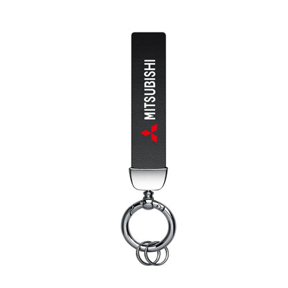 Mitsubishi Leather Keychain