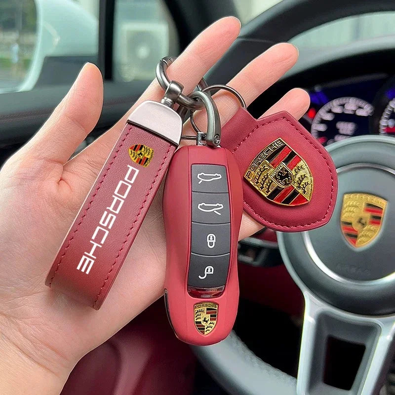 Keechchain in pelle Porsche