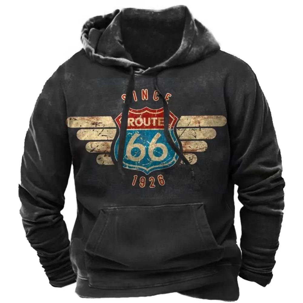 Ruta 66 sudadera con capucha vintage