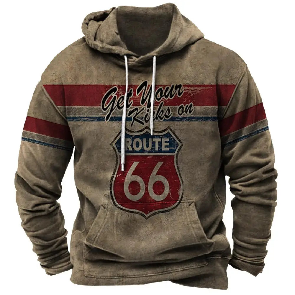 Ruta 66 sudadera con capucha vintage