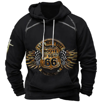 Ruta 66 sudadera con capucha vintage