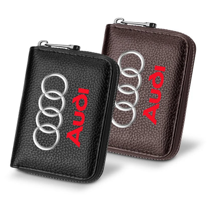 Clé en cuir Audi et support de carte