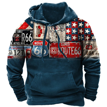 Ruta 66 sudadera con capucha vintage