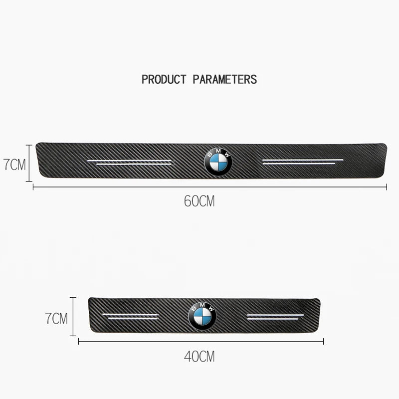 Carbon Fiber Leather Threshold Strip for BMW