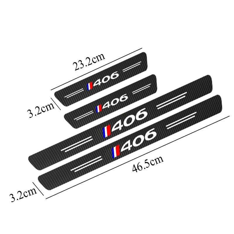 Peugeot 405/406/407 SILT PROTECTEUR DE SILL DE PORTE DE PORTE DE CARBON