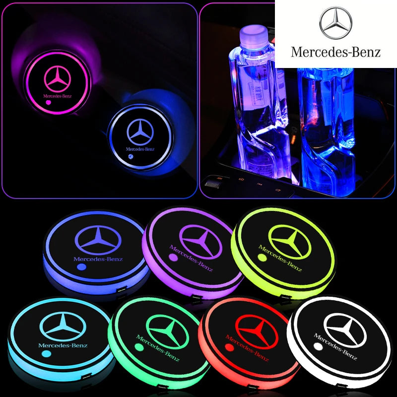 2PC LED LED ILUMINADO CASA DE AGUA DE AGUA CAR PARA MERCEDES BENZ