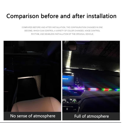 64 couleurs USB Car LED ambiante Lumière 