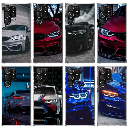 Case de teléfono transparente de la serie BMW M para Samsung