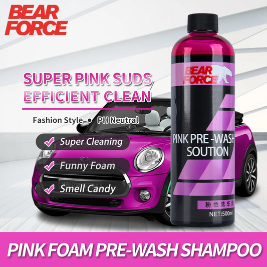 Pink Foam Car Wash Shampoo