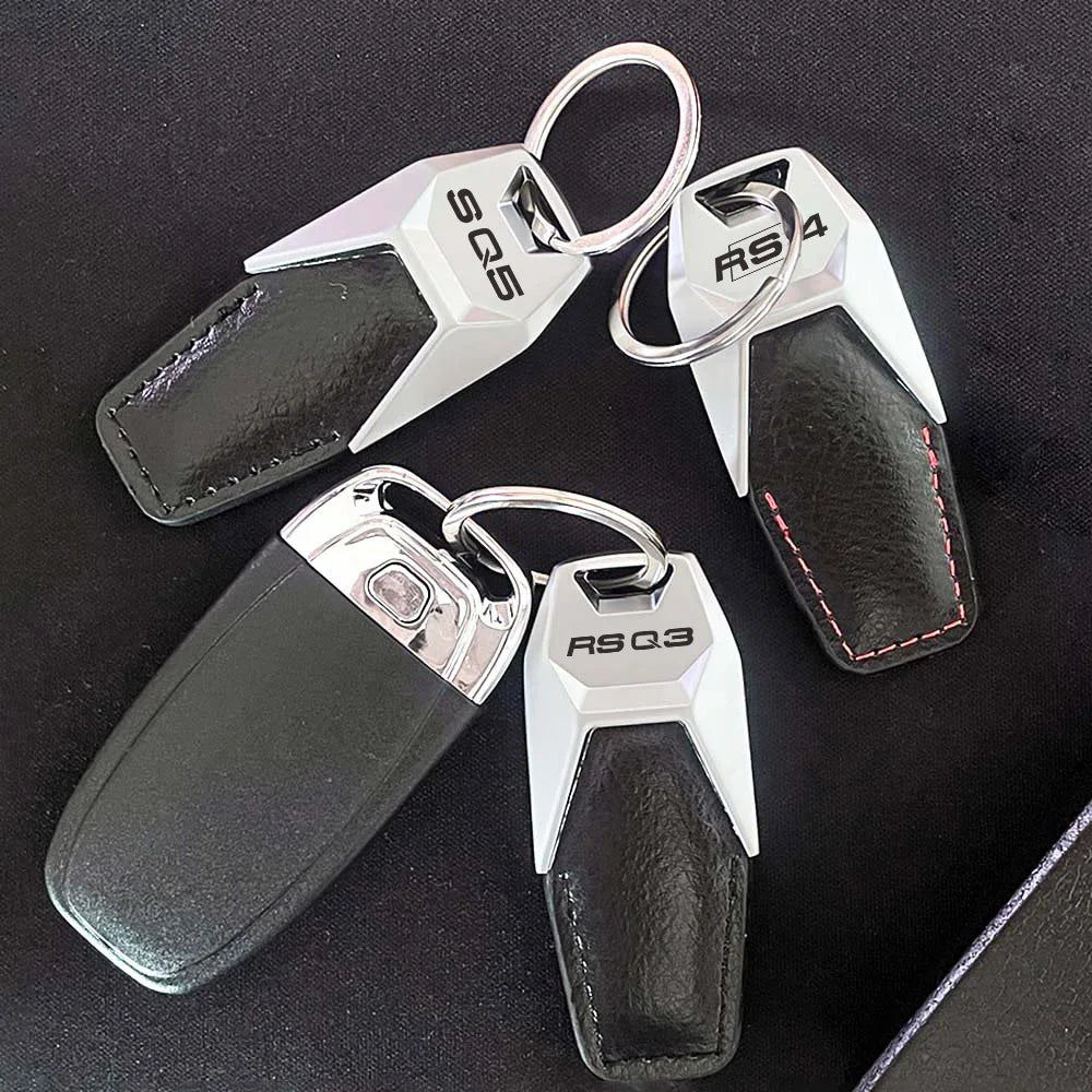 Audi Zinc Alloy Leather Car Keychain