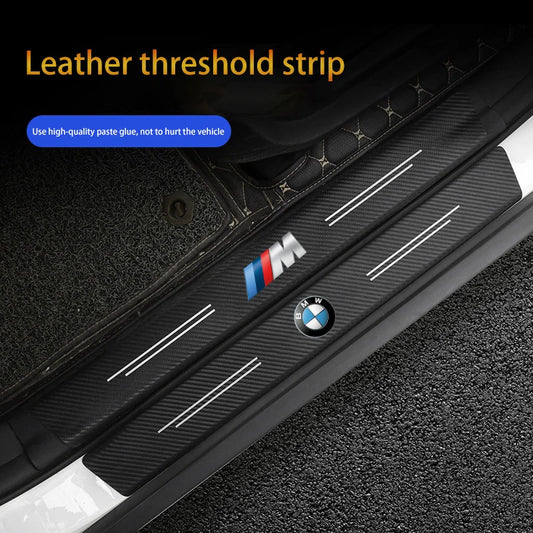 Carbon Fiber Leather Threshold Strip for BMW