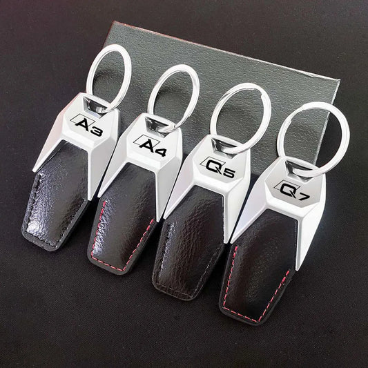 Audi Zinc Alloy Leather Keychain