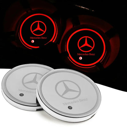 2PC -LED -Beleuchtung eines Water Cup Coaster für Mercedes Benz