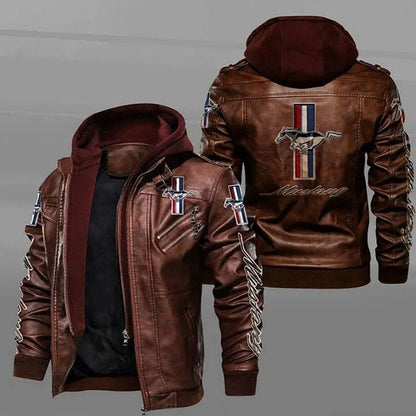 Chaqueta de capucha de cuero Mustang