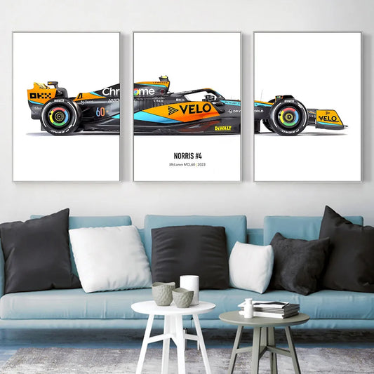 Lot de 3 affiches Lando Norris F1 MCL60