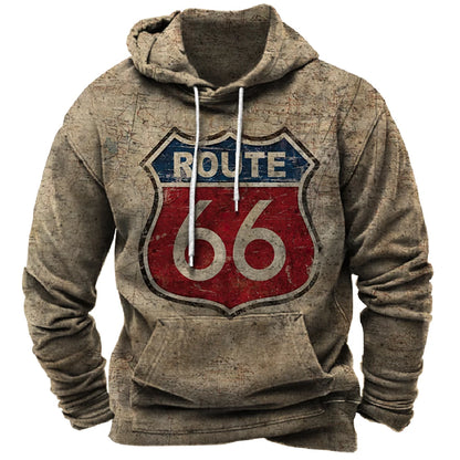 Ruta 66 sudadera con capucha vintage