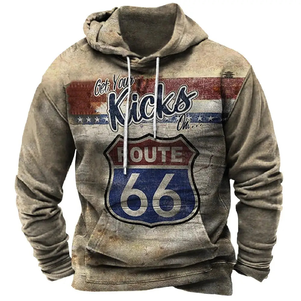 Ruta 66 sudadera con capucha vintage