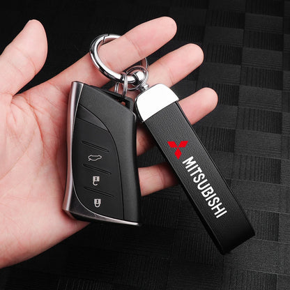 Mitsubishi Leather Keychain