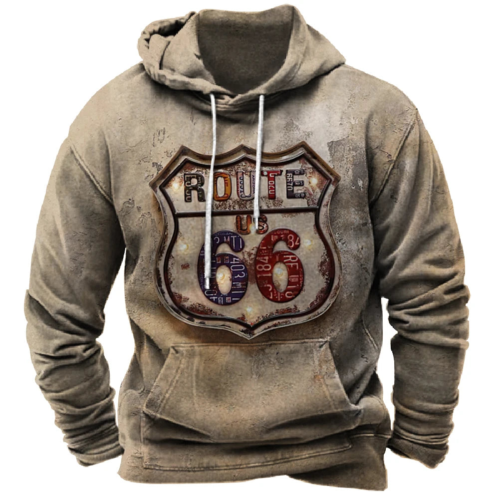 Ruta 66 sudadera con capucha vintage