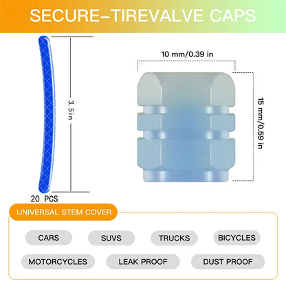 Tapones de válvulas luminosos y adhesivos para ruedas