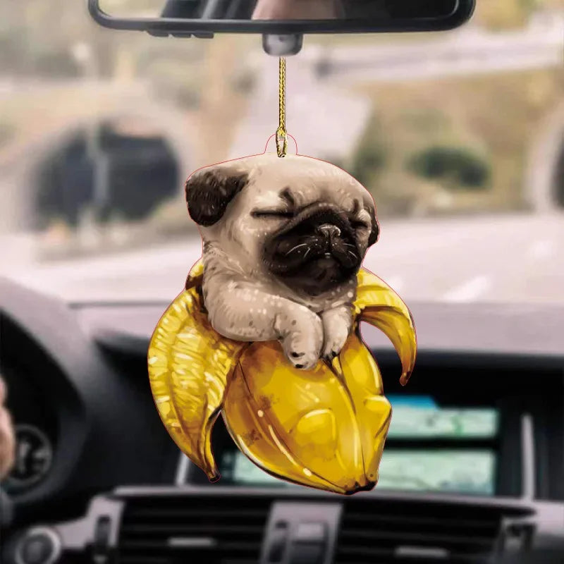 2D Decorative Cat and Dog Car Hanging Ornament