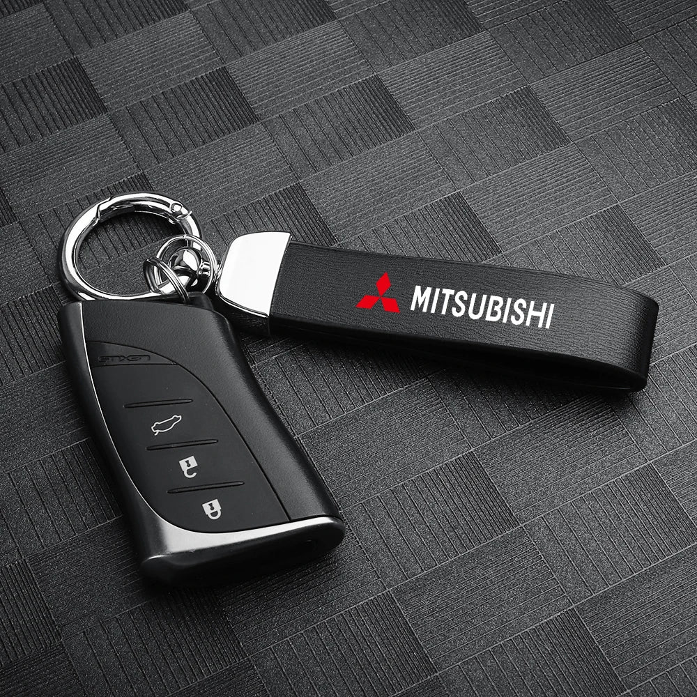 Auto -Metall -Leder -Schlüsselbund Mitsubishi