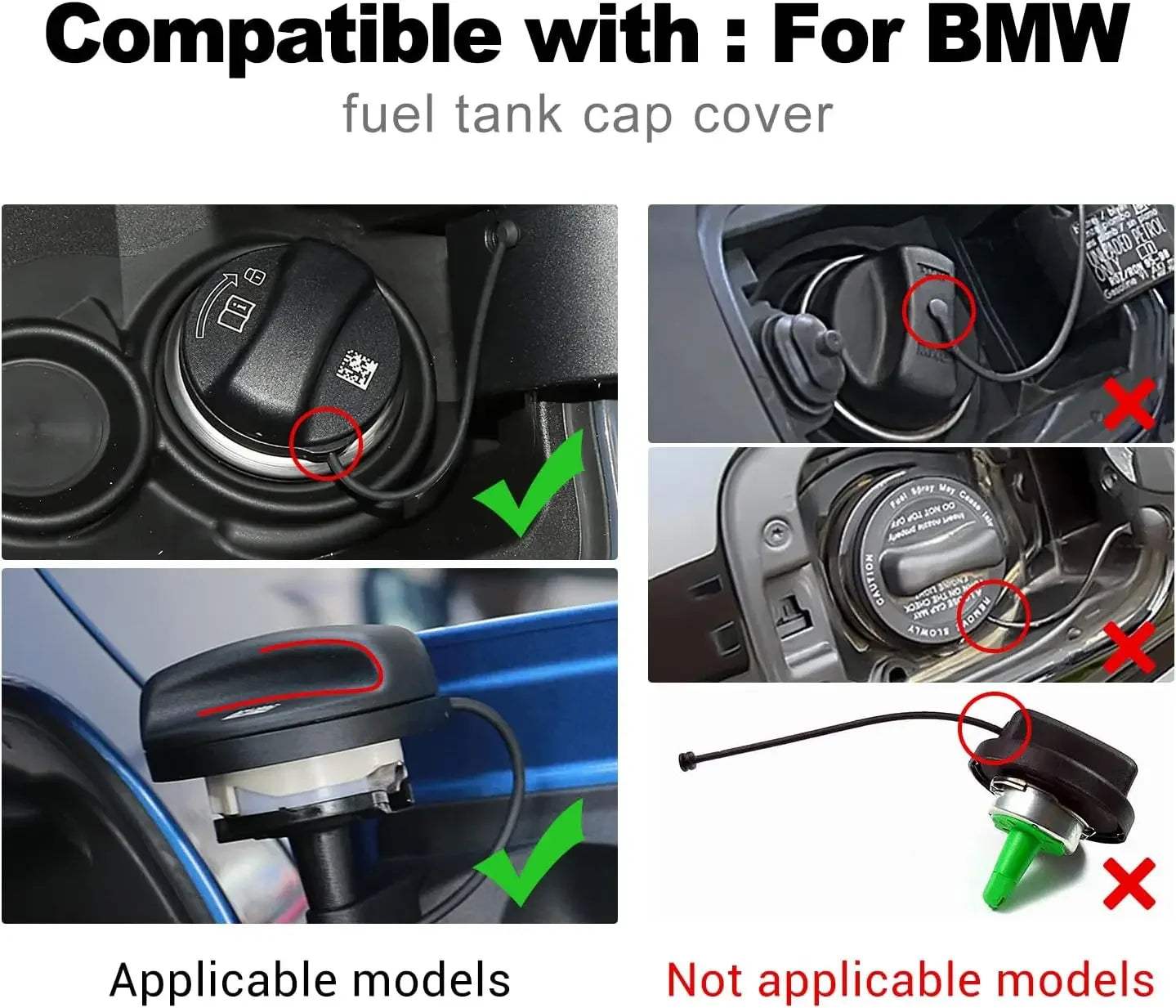 Rivestimento del tappo del serbatoio del carburante in fibra di carbonio per BMW