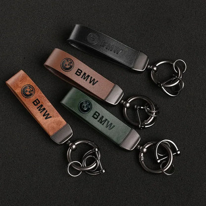 Porte-clés de luxe en cuir véritable BMW