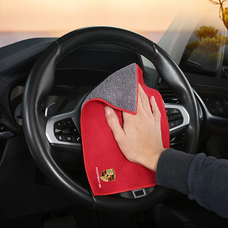 Serviette de lavage de voiture en microfibre Porsche