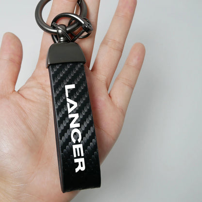 Mitsubishi Lancer Carbon Fiber Keychain