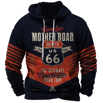 Ruta 66 sudadera con capucha vintage