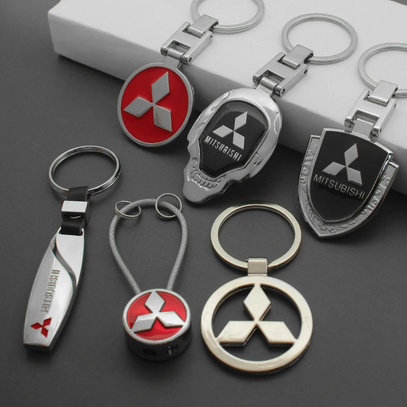 Metall/Leder -Emblem -Schlüsselbund Mitsubishi