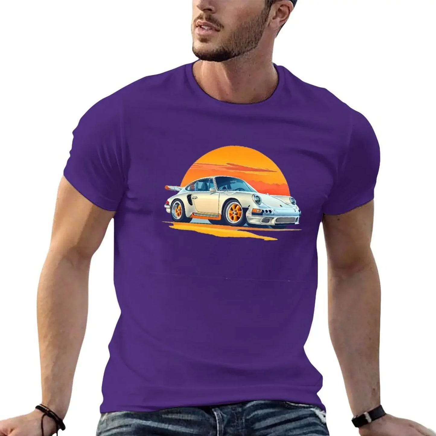 White Porsche Men's Graphic T-Shirt