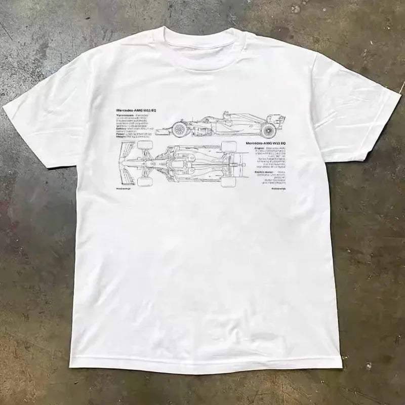 F1 technisches Blueprint T-Shirt