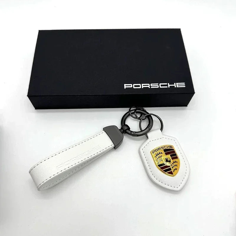 Keechchain in pelle Porsche