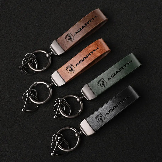 Fiat Abarth Leather Keychain