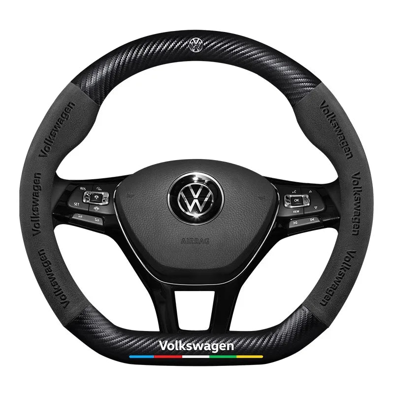 VW Wildleder Kohlefaserlenkradabdeckung 