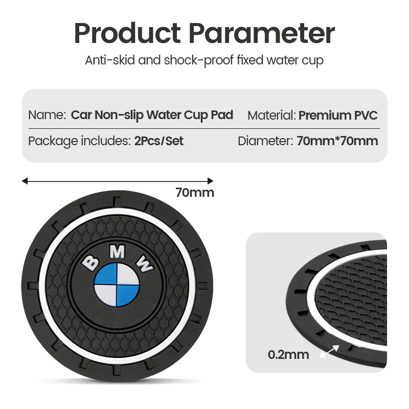 Portavasos antideslizante de 2 piezas para BMW