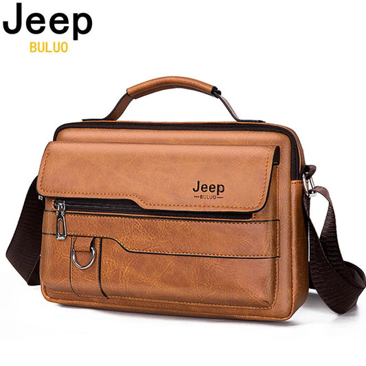 JEEP BULUO Brand Men's Crossbody Leather Bag