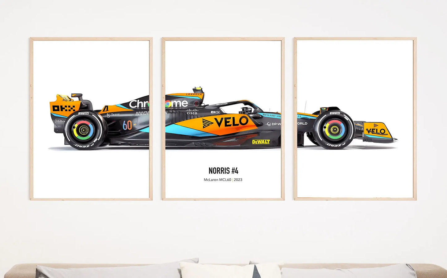 Set of 3 Lando Norris F1 MCL60 Poster