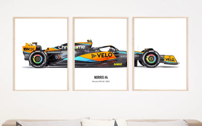 Set von 3 Lando Norris F1 MCL60 Poster