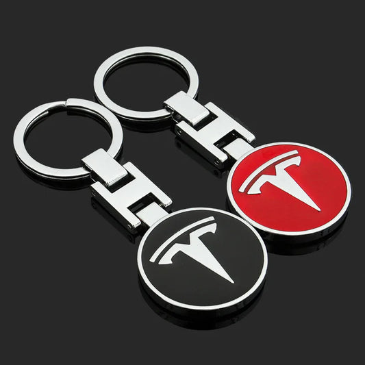 Tesla Emblem Metal Keychain 