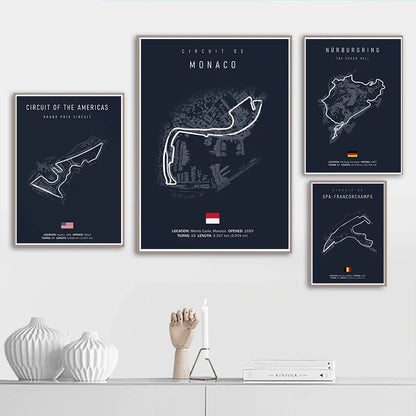 Decoración del póster del circuito de pista F1