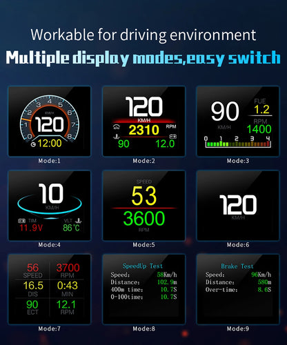 Affichage tête haute OBD2 P10 Pro 