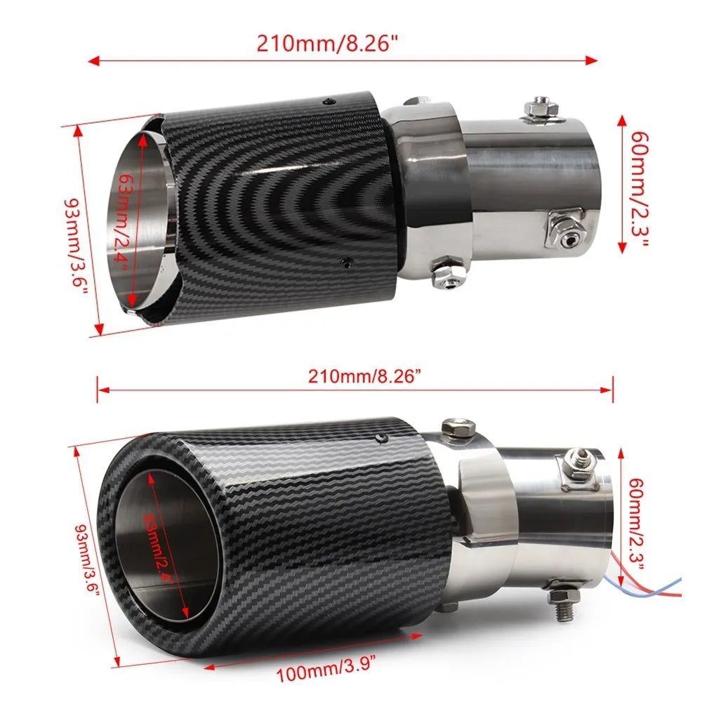 Carbon Fiber Exhaust Tip with Universal LED