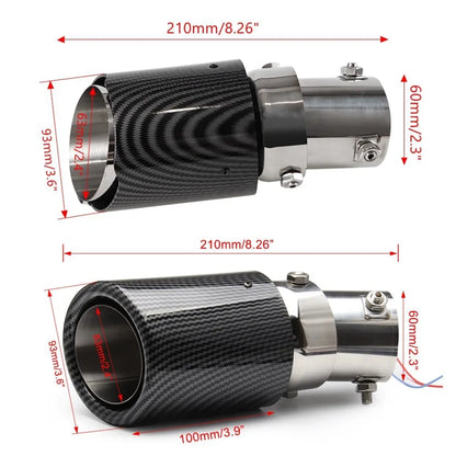 Punta de escape de fibra de carbono con LED universal