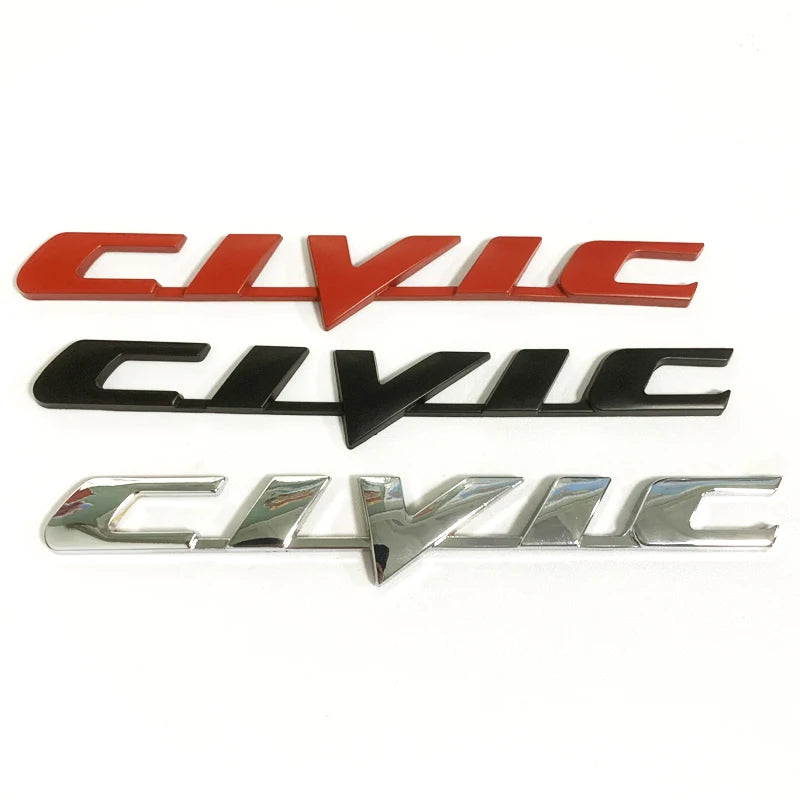 Logo de décalcomanie de coffre d'aile en métal pour Honda Civic