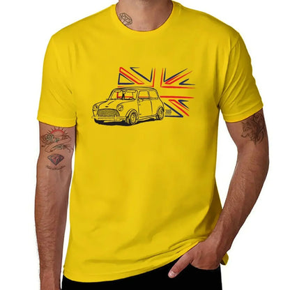 Classic Mini Cooper With Great Britain Flag T-Shirt